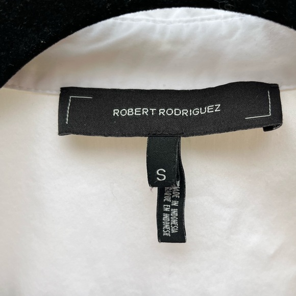 Robert Rodriguez, white button down, collared, long sleeve shirt, 76% cotton, S - Picture 2 of 7